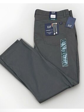 GAP 5 Pocket Pants 40x30 NWT Dark Gray Stretch Straight Fit